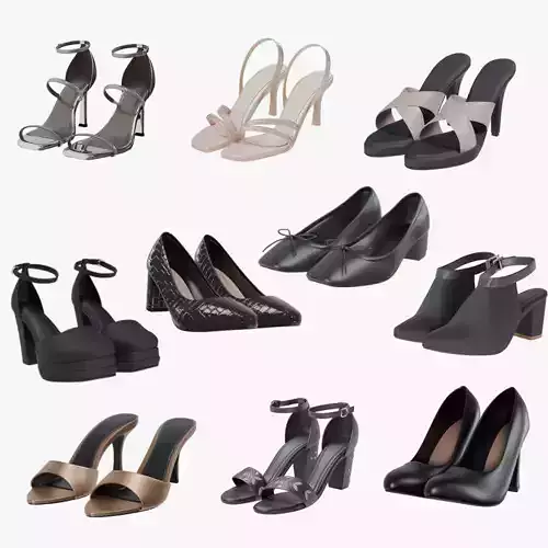 Elegant Women Heels  -10 High-Quality 3D Models 3D Model Collection