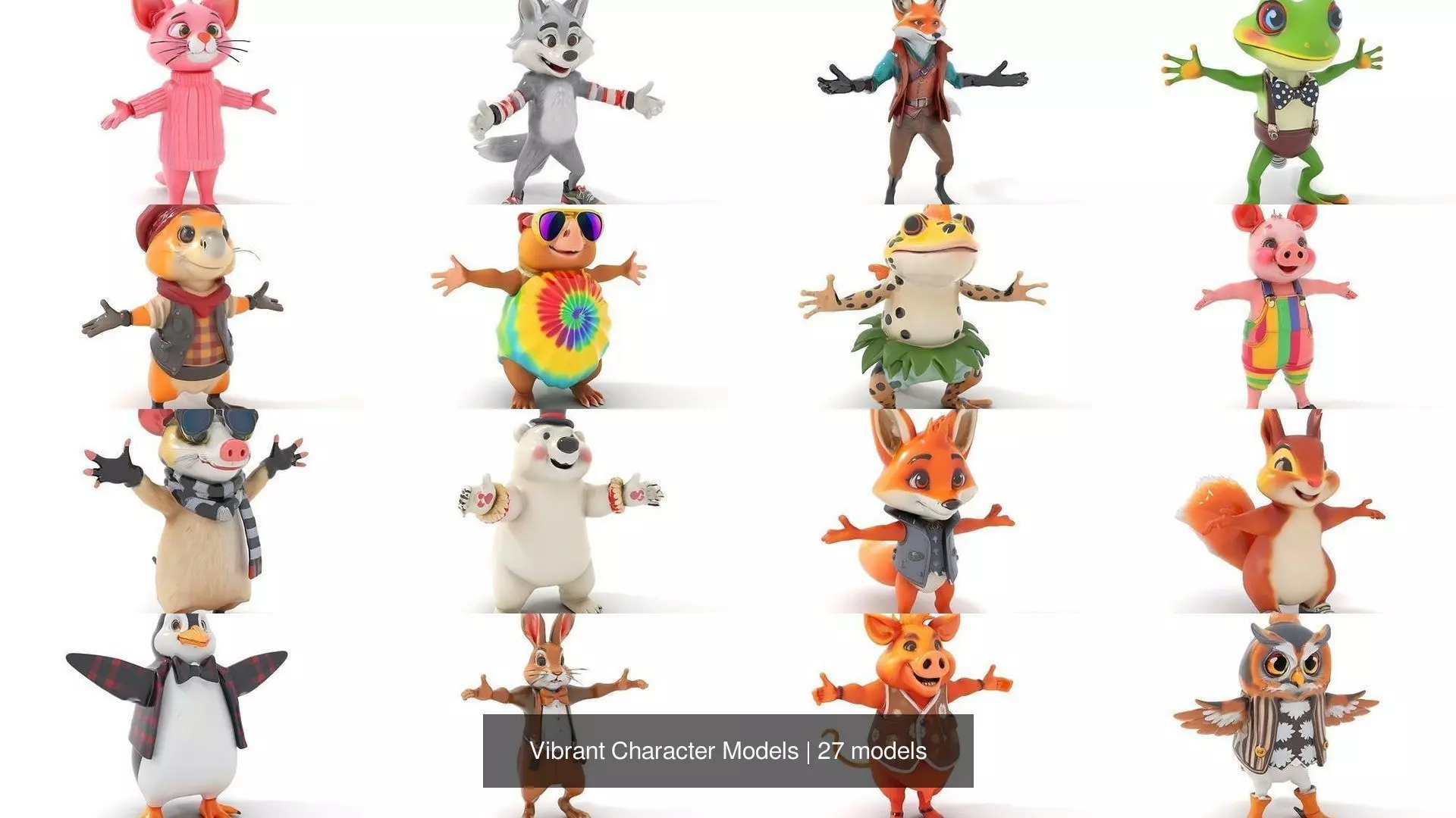 Vibrant Character Models 3D Model Collection_0