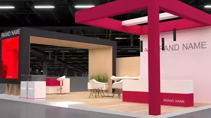 3d Stand Booth Exhibition Low-poly 3D model