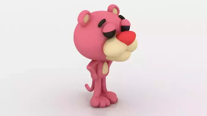 pink panther toy 3D printable model  