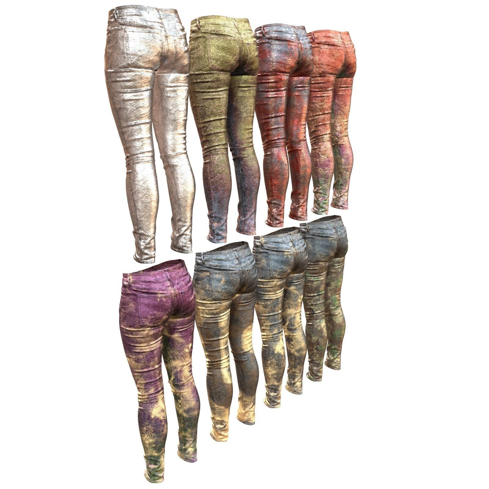 8 Unreal Pants Collection Low-poly 3D model_2