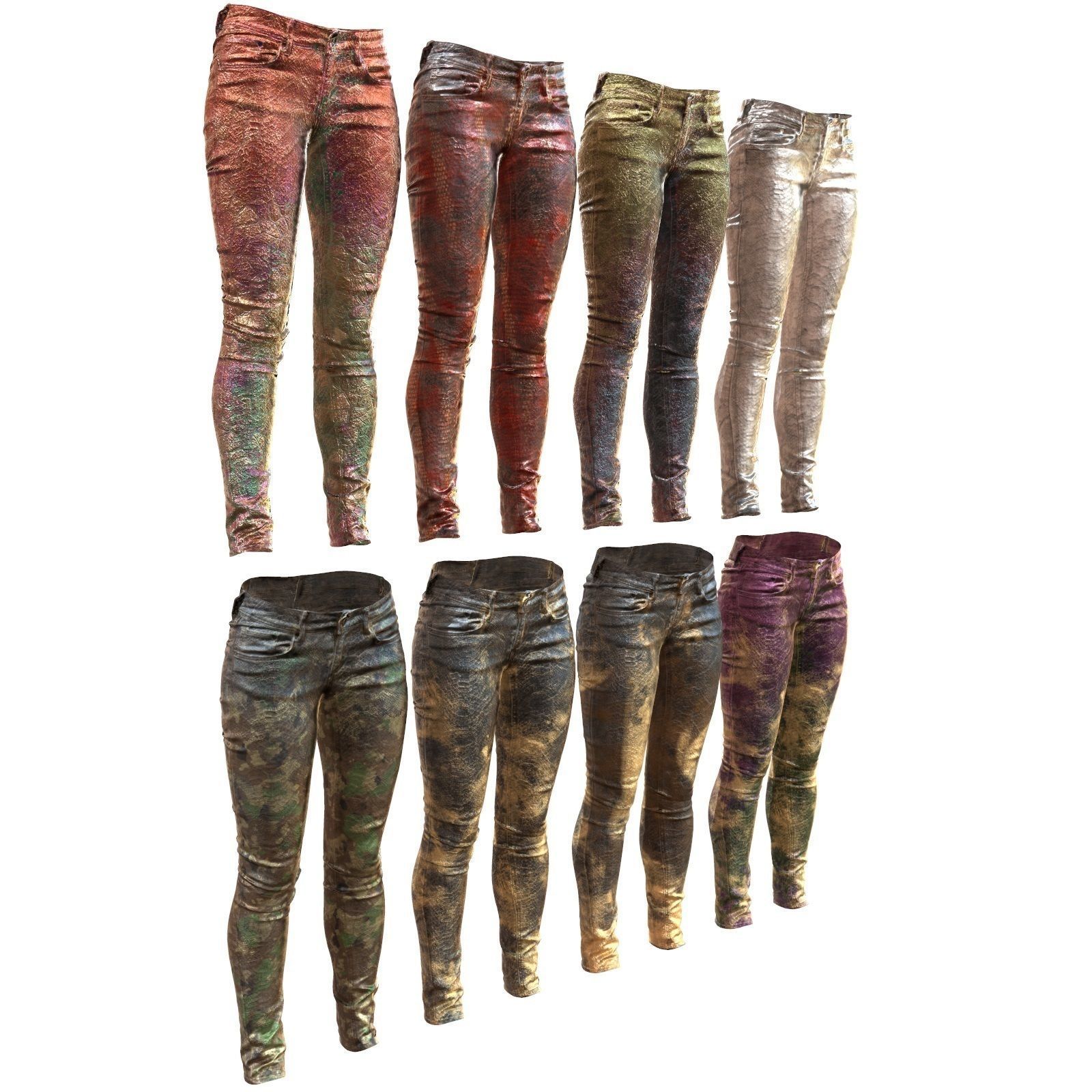 8 Unreal Pants Collection Low-poly 3D model_1