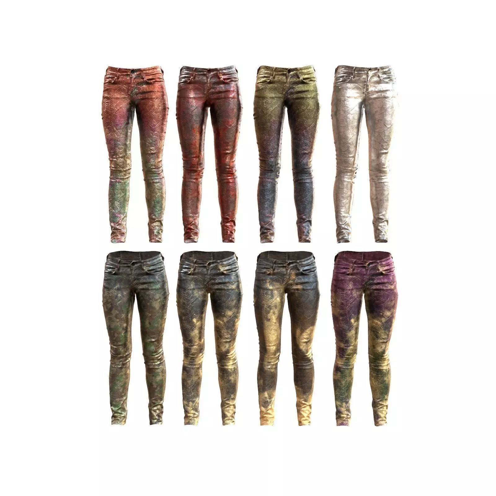 8 Unreal Pants Collection Low-poly 3D model_0