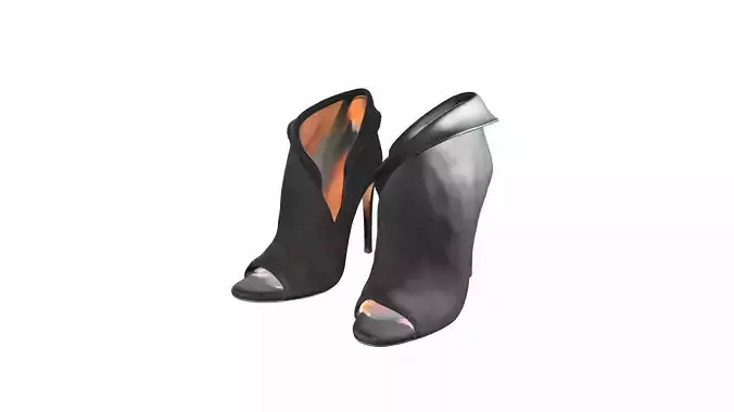 High Heel Ankle Booties Low-poly 3D model