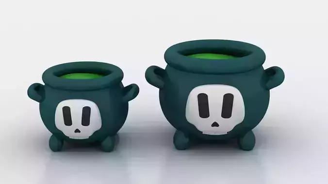 cartoon cauldron 3D printable model  