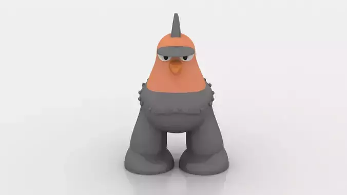 cartoon bird warrior 3D printable model   3D print model