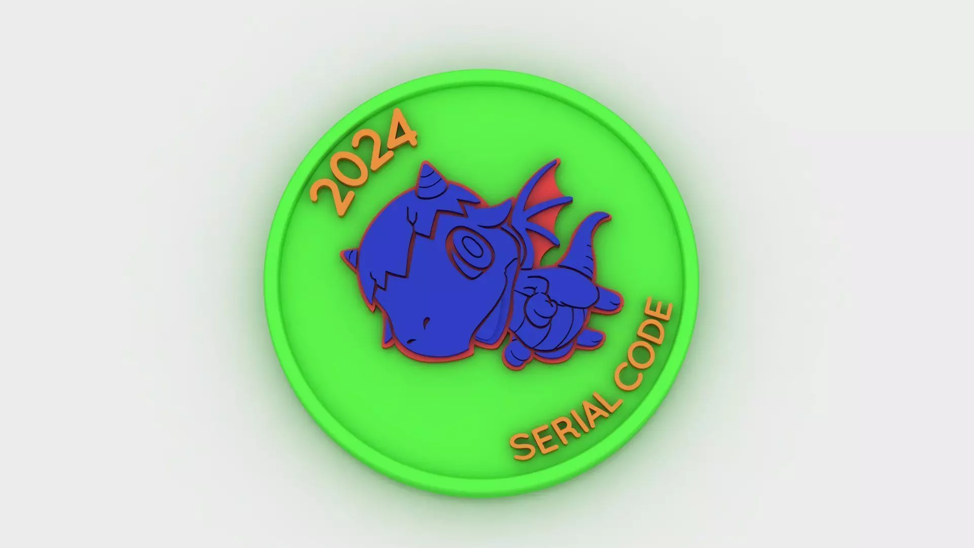 Neon dragon 3D printable model 3D print model