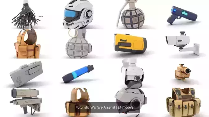Futuristic Warfare Arsenal 3D Model Collection