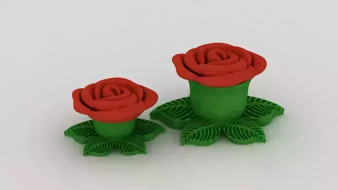 3D rose model 3D printable model  
