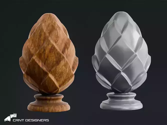 Wooden Diamond Finial - Staircase Finial Newel Post Cap 3D model