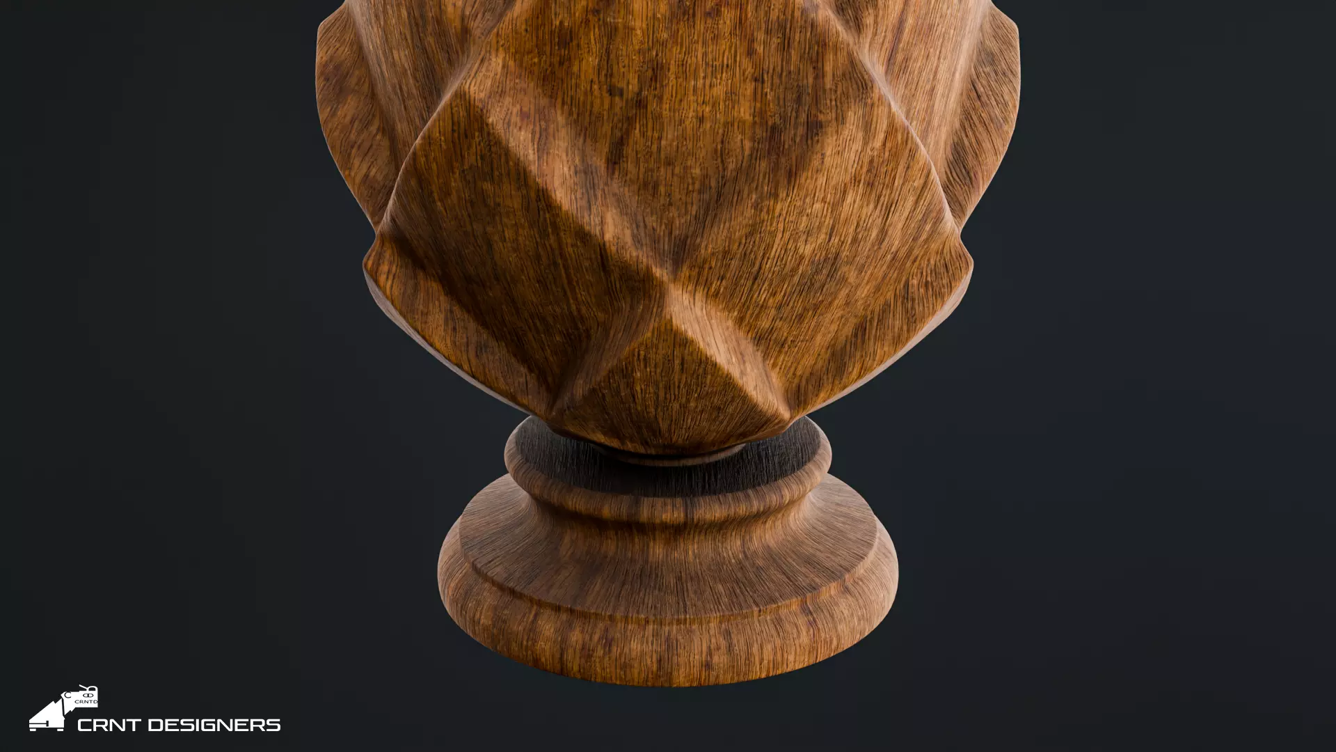 Wooden Diamond Finial - Staircase Finial Newel Post Cap 3D model_11