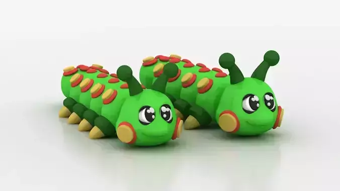 Cute caterpillar toy  3D printable  model 3D print model