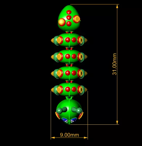 Cute caterpillar toy 3D printable model 3D print model_4