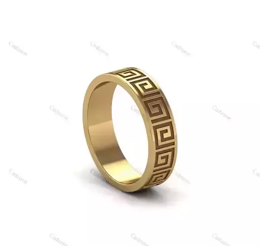 Greek Key Pattern Gold Band-3D CAD Model 3D print model