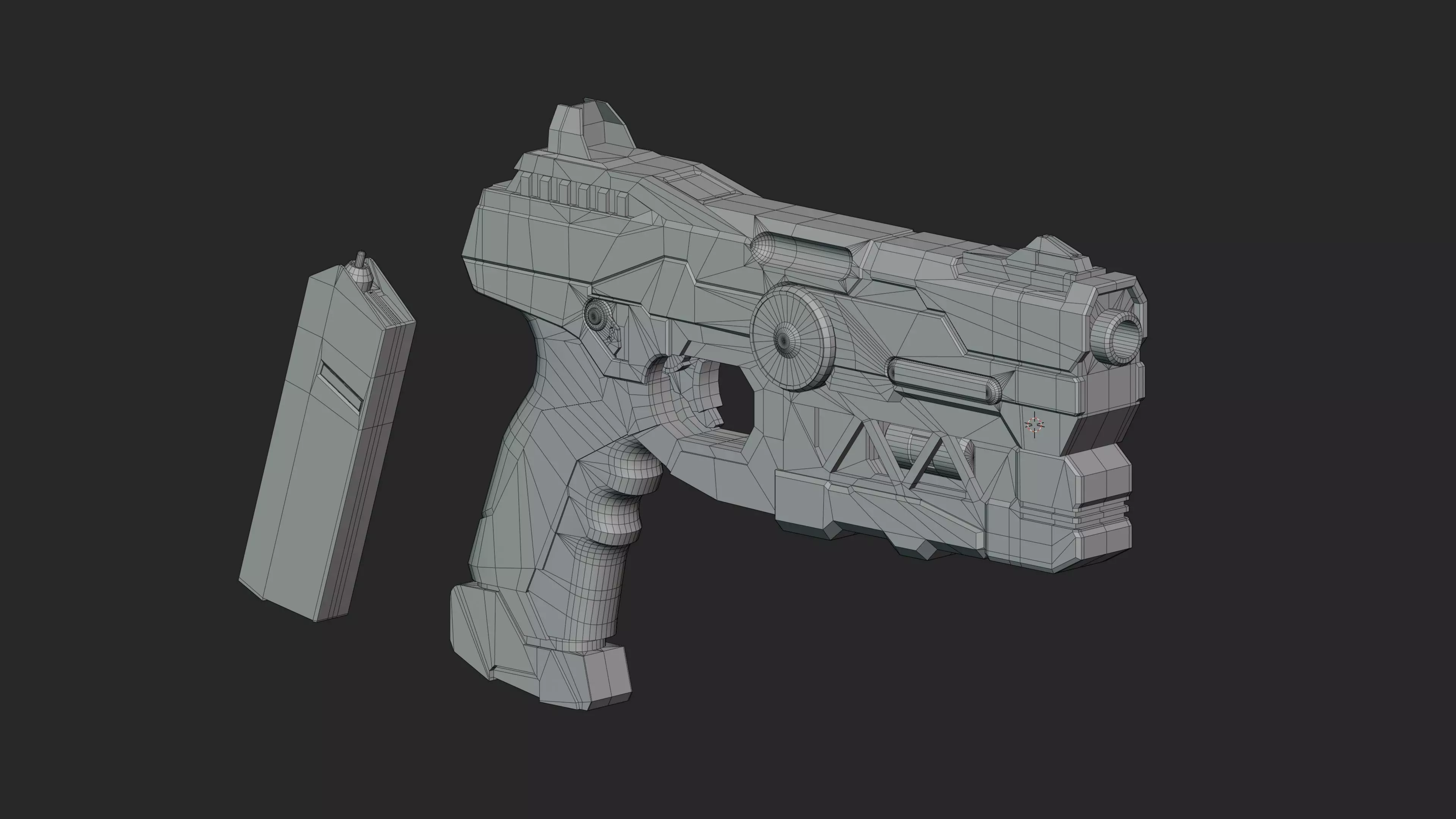 Sci-fi energy pistol - Lowpoly 3D model Low-poly 3D model_3