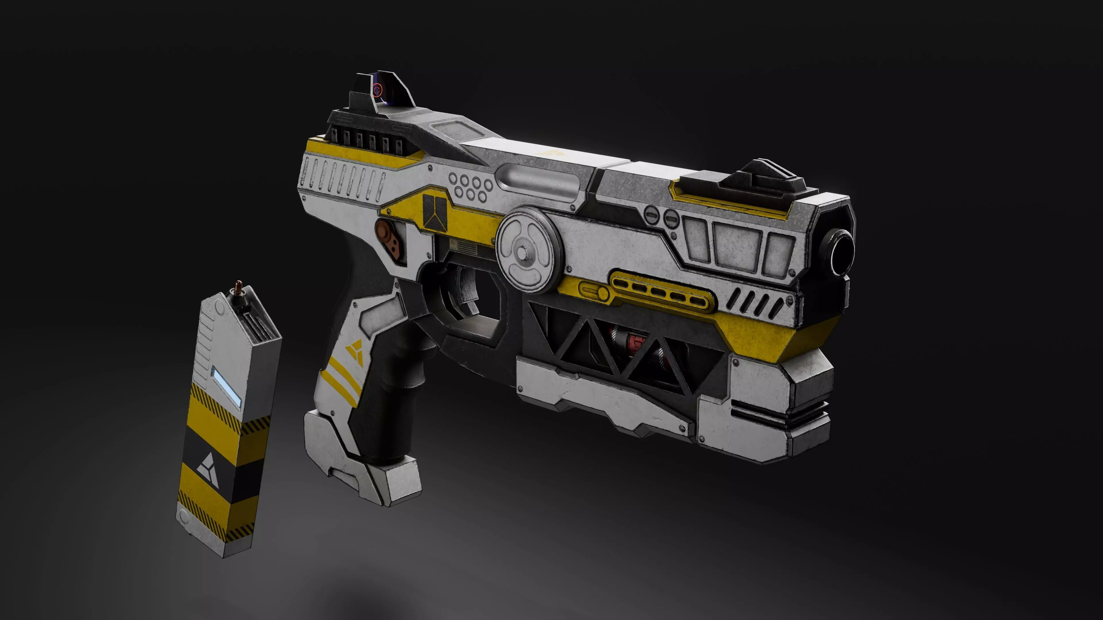 Sci-fi energy pistol - Lowpoly 3D model Low-poly 3D model_2
