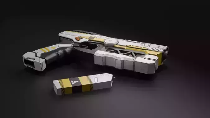 Sci-fi energy pistol - Lowpoly 3D model