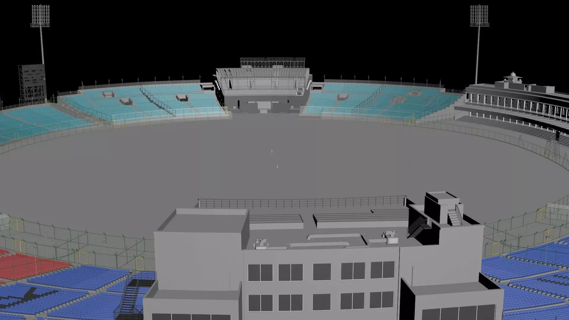 Sawai Mansingh Stadium Low-poly 3D model_5