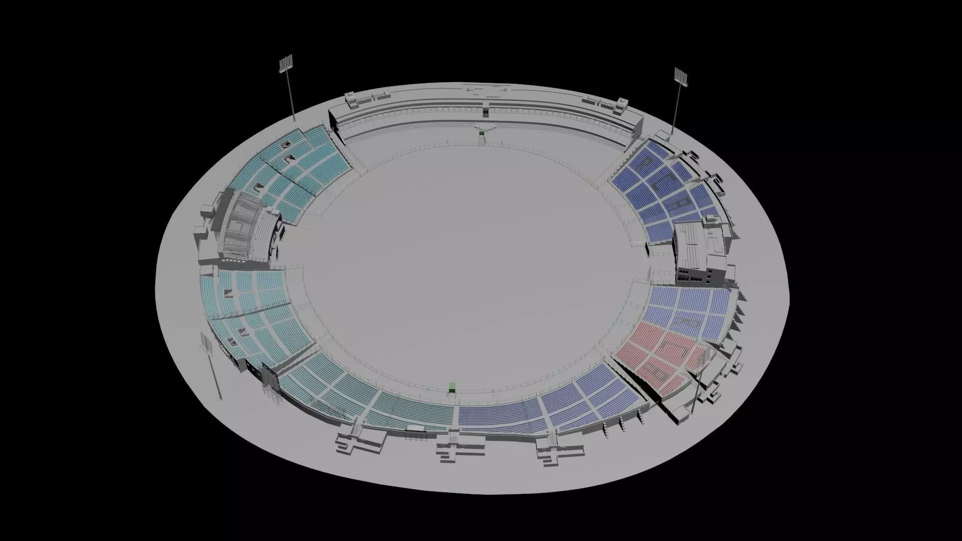 Sawai Mansingh Stadium Low-poly 3D model_6