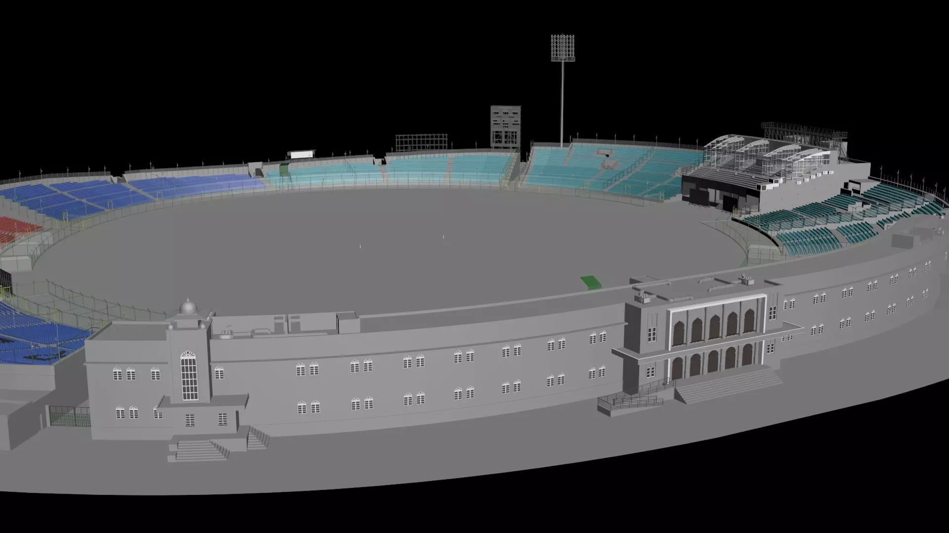 Sawai Mansingh Stadium Low-poly 3D model_4