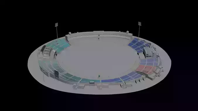Sawai Mansingh Stadium Low-poly 3D model