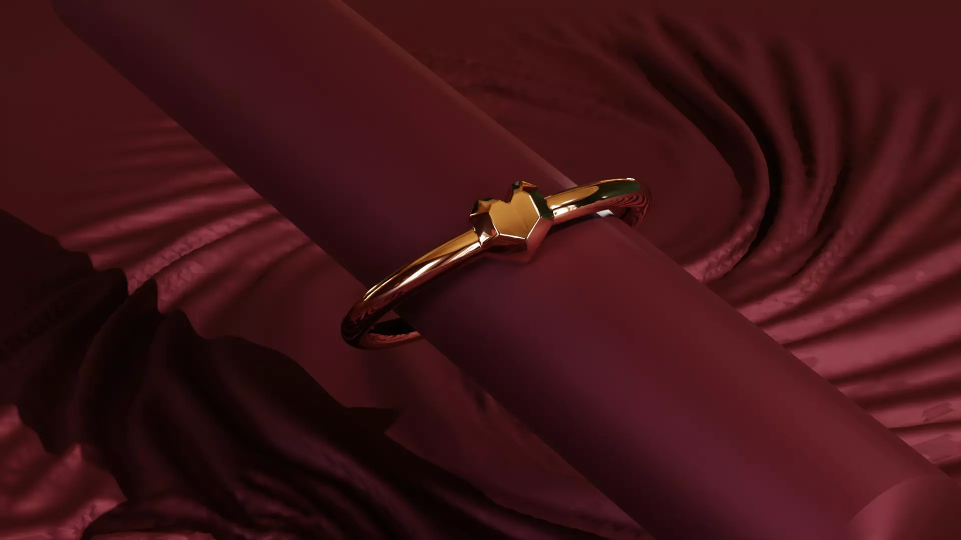 Womens Ring Ultra minimal - HeartBeat - STL OBJ- Resinprint Free 3D print model_1