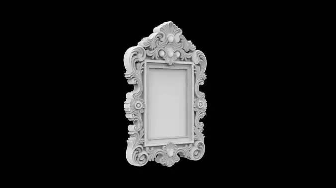 Baroque Carved Picture Frame Ornamental Mirror 3D Print Model 3D print model
