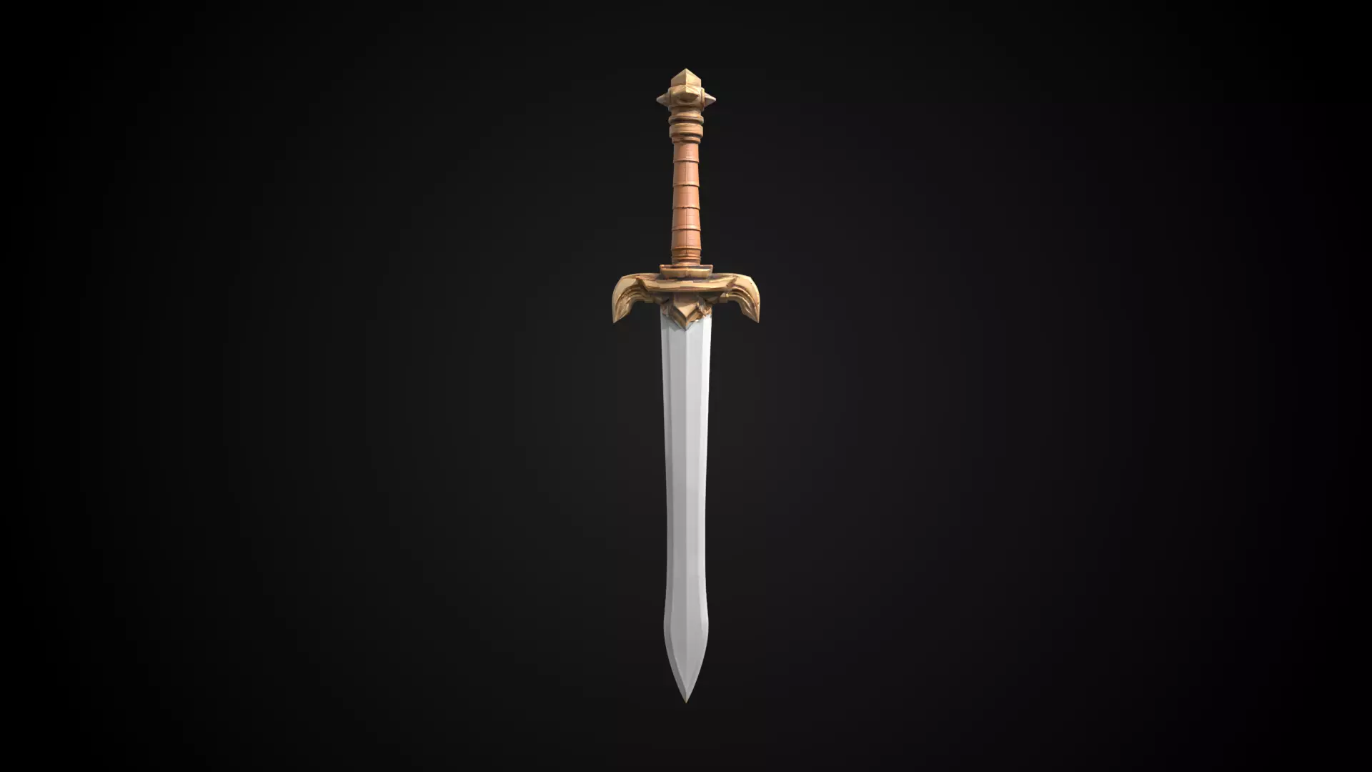 Stylized Hobbit Sword - Field Fang - Game Ready Free 3D model_1
