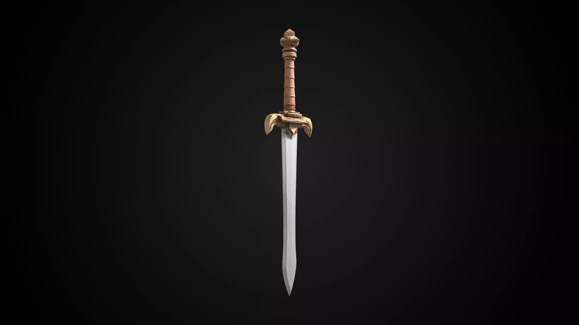 Stylized Hobbit Sword - Field Fang - Game Ready Free 3D model_3