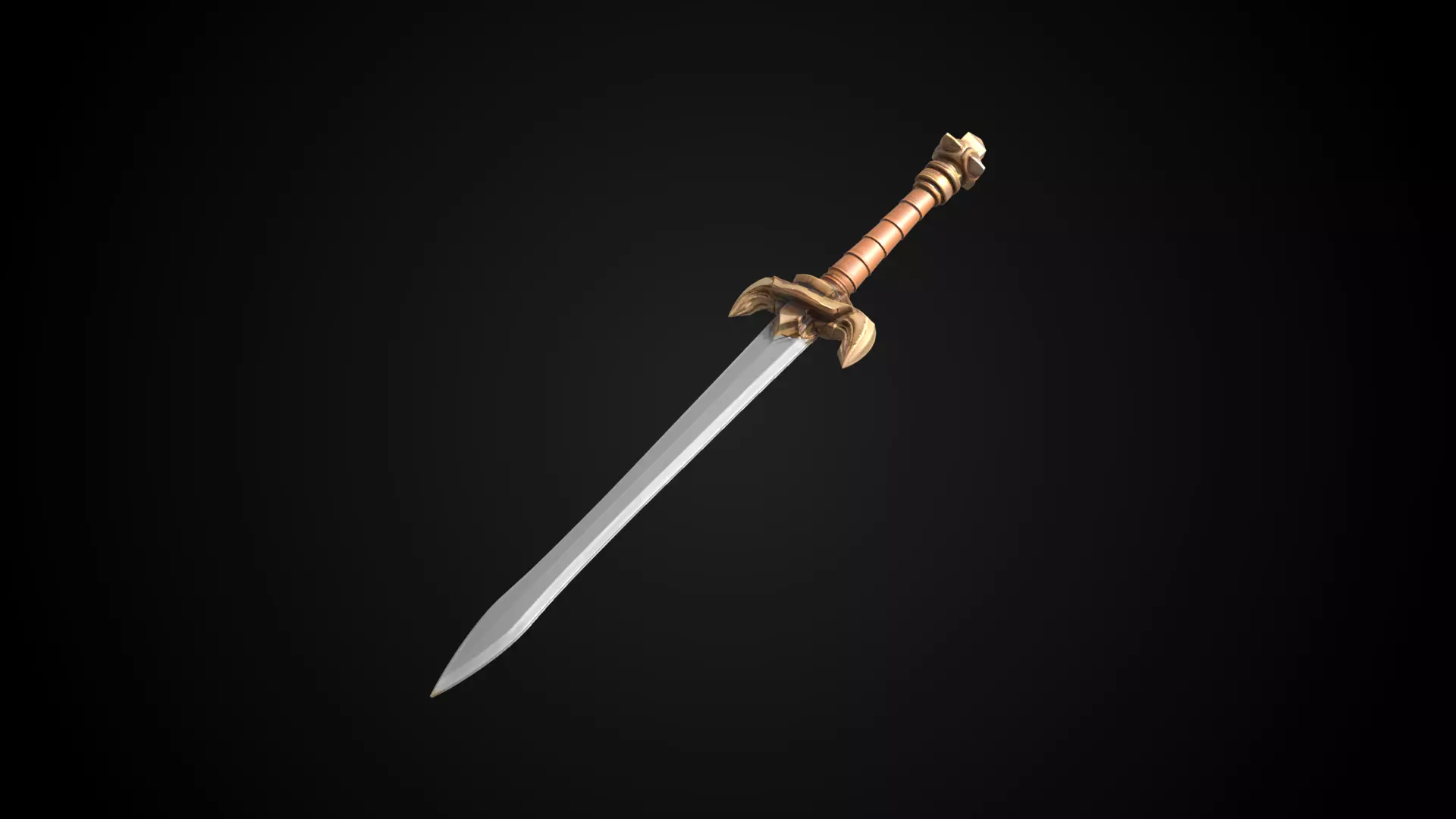 Stylized Hobbit Sword - Field Fang - Game Ready Free 3D model_6