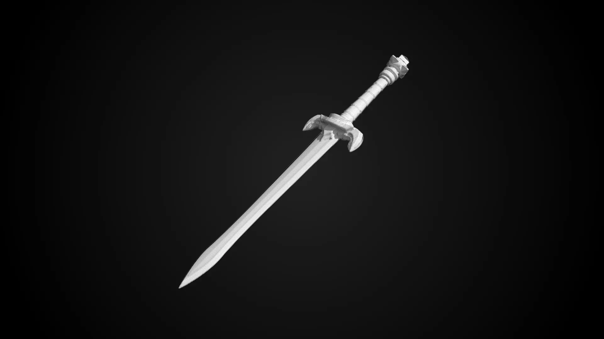 Stylized Hobbit Sword - Field Fang - Game Ready Free 3D model_7