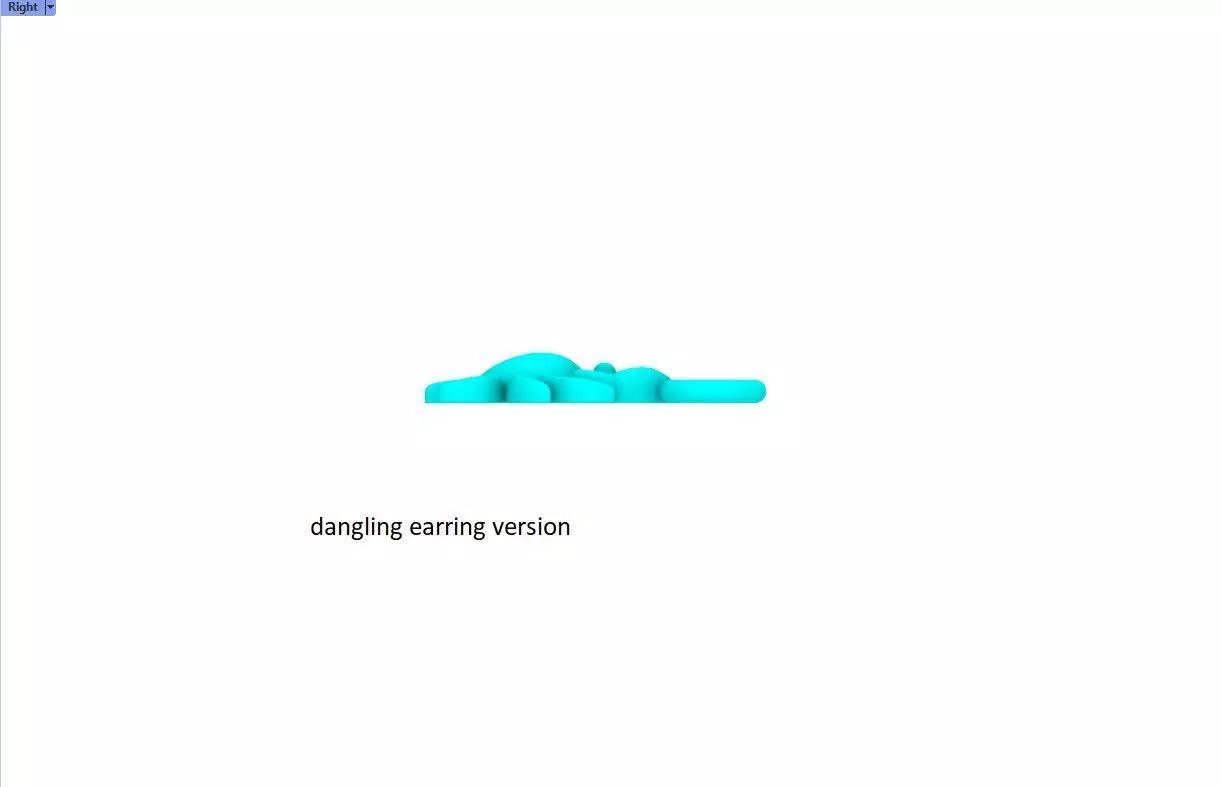 Oceanic Animal Stud and Dangling Earring Pack - Crab 3D print model_21