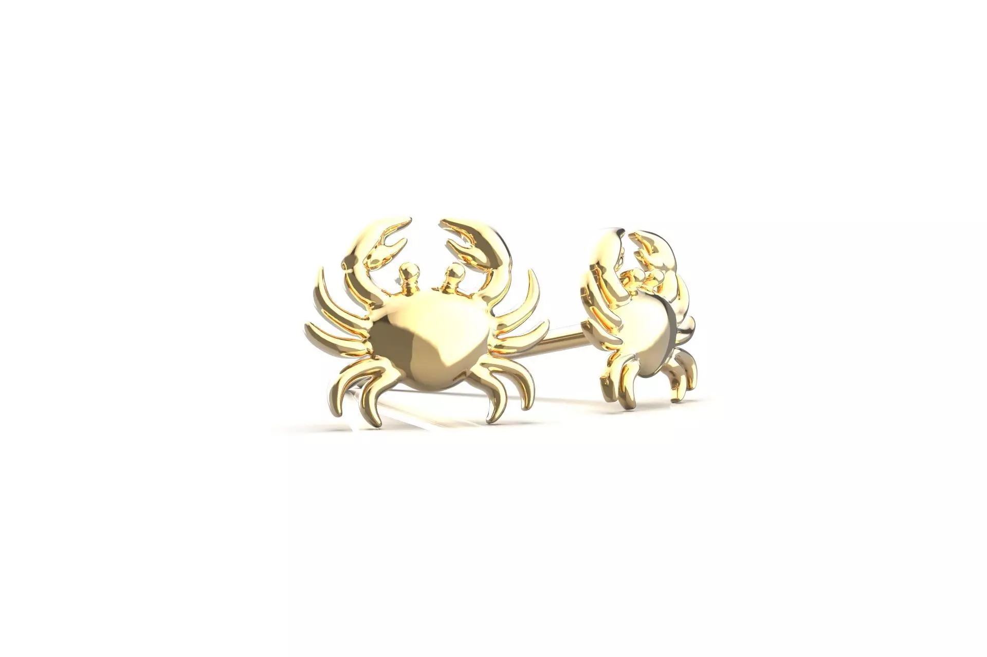 Oceanic Animal Stud and Dangling Earring Pack - Crab 3D print model_4