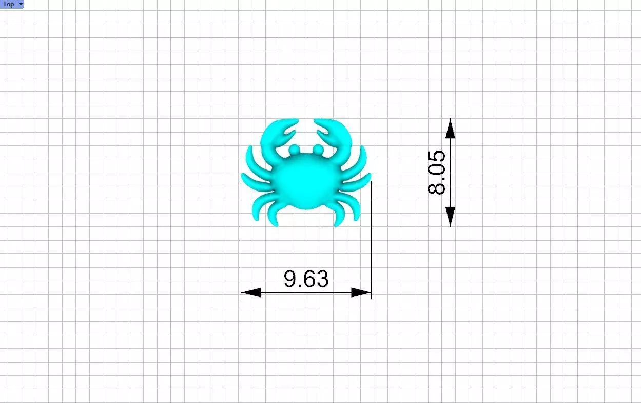 Oceanic Animal Stud and Dangling Earring Pack - Crab 3D print model_15