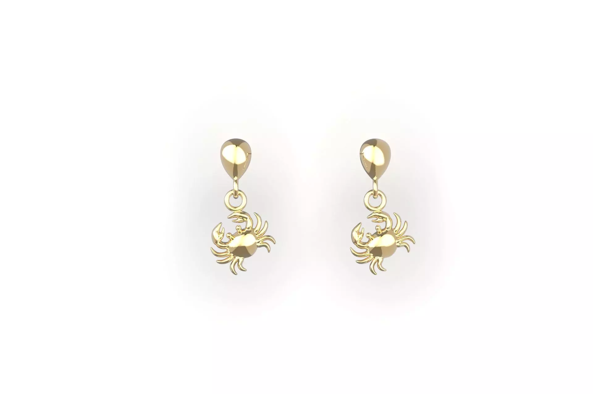 Oceanic Animal Stud and Dangling Earring Pack - Crab 3D print model_5