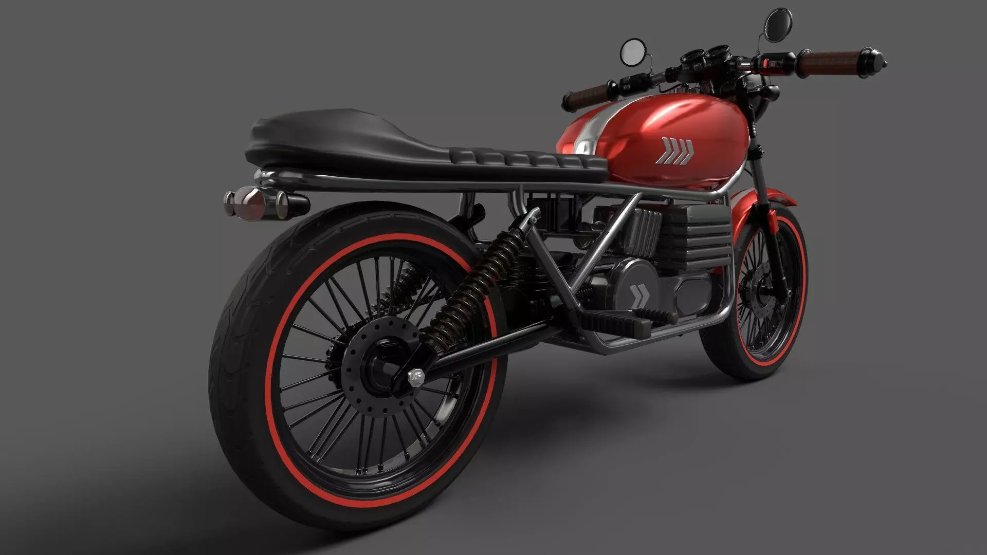 Realistic Motorcycle 3D Model Low-poly 3D model_10