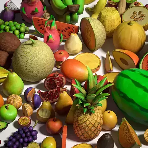 low poly fruits pack