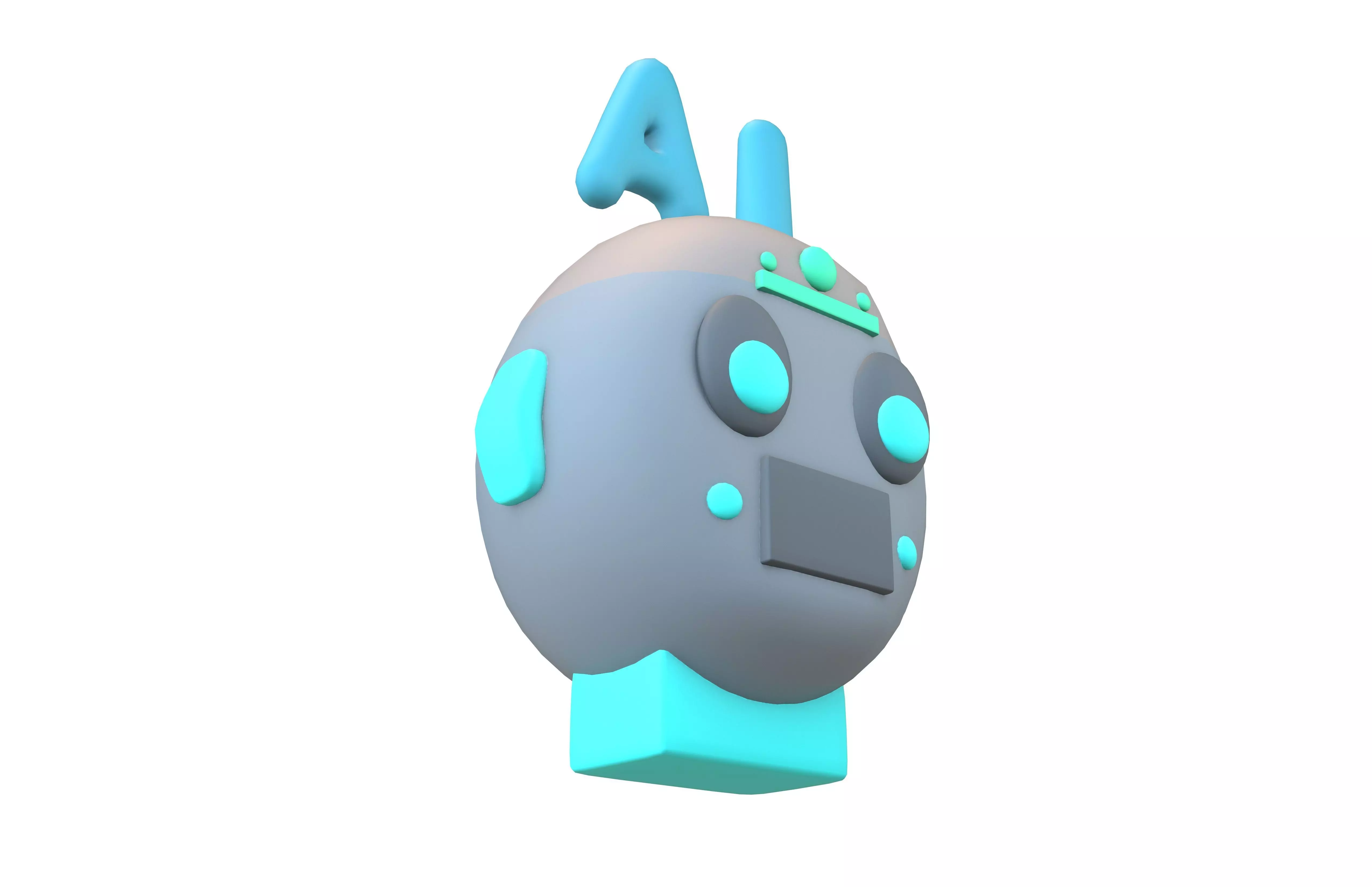 AI Robot Icon v1 002 Low-poly 3D model_3