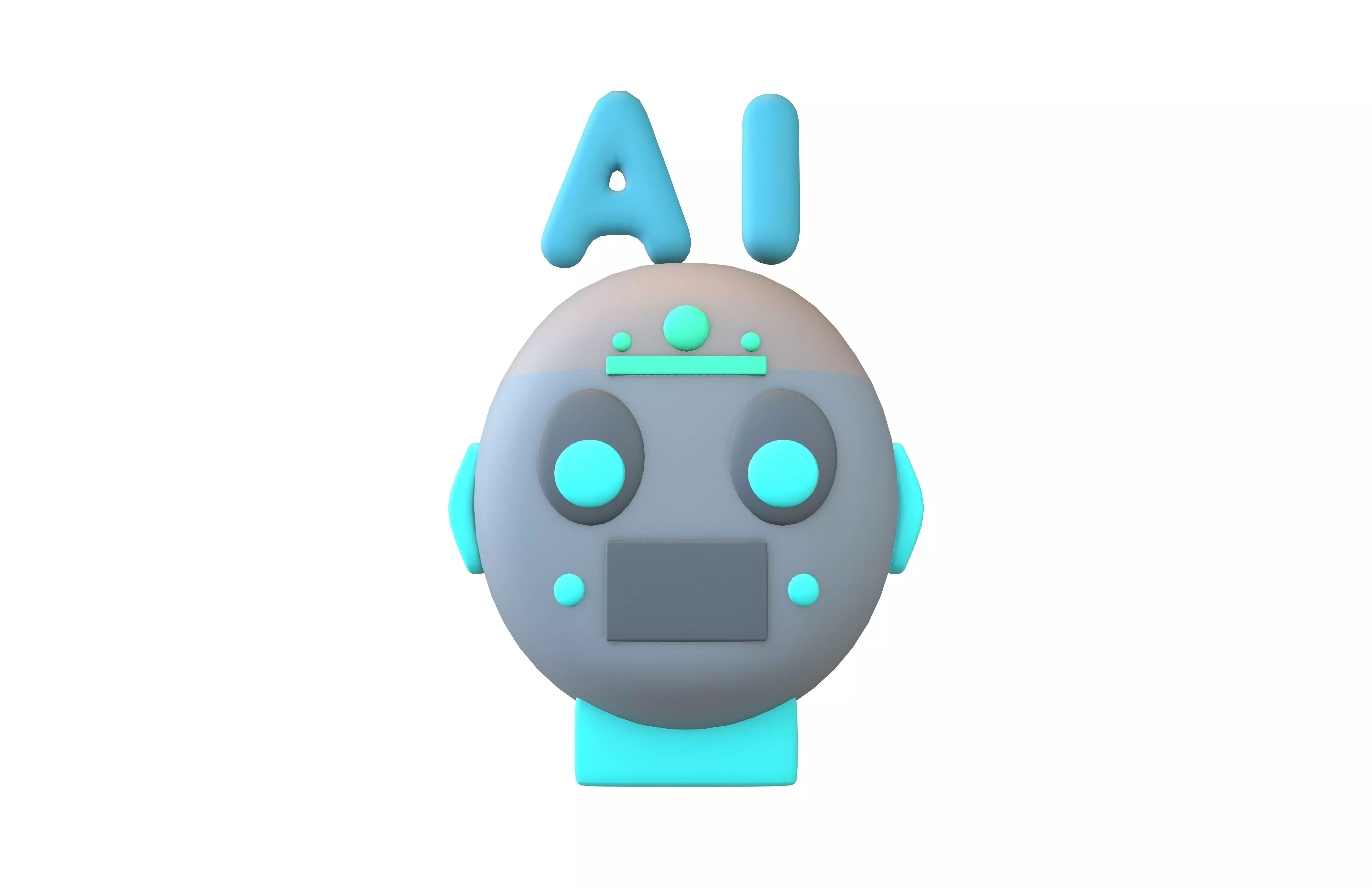 AI Robot Icon v1 002 Low-poly 3D model_1