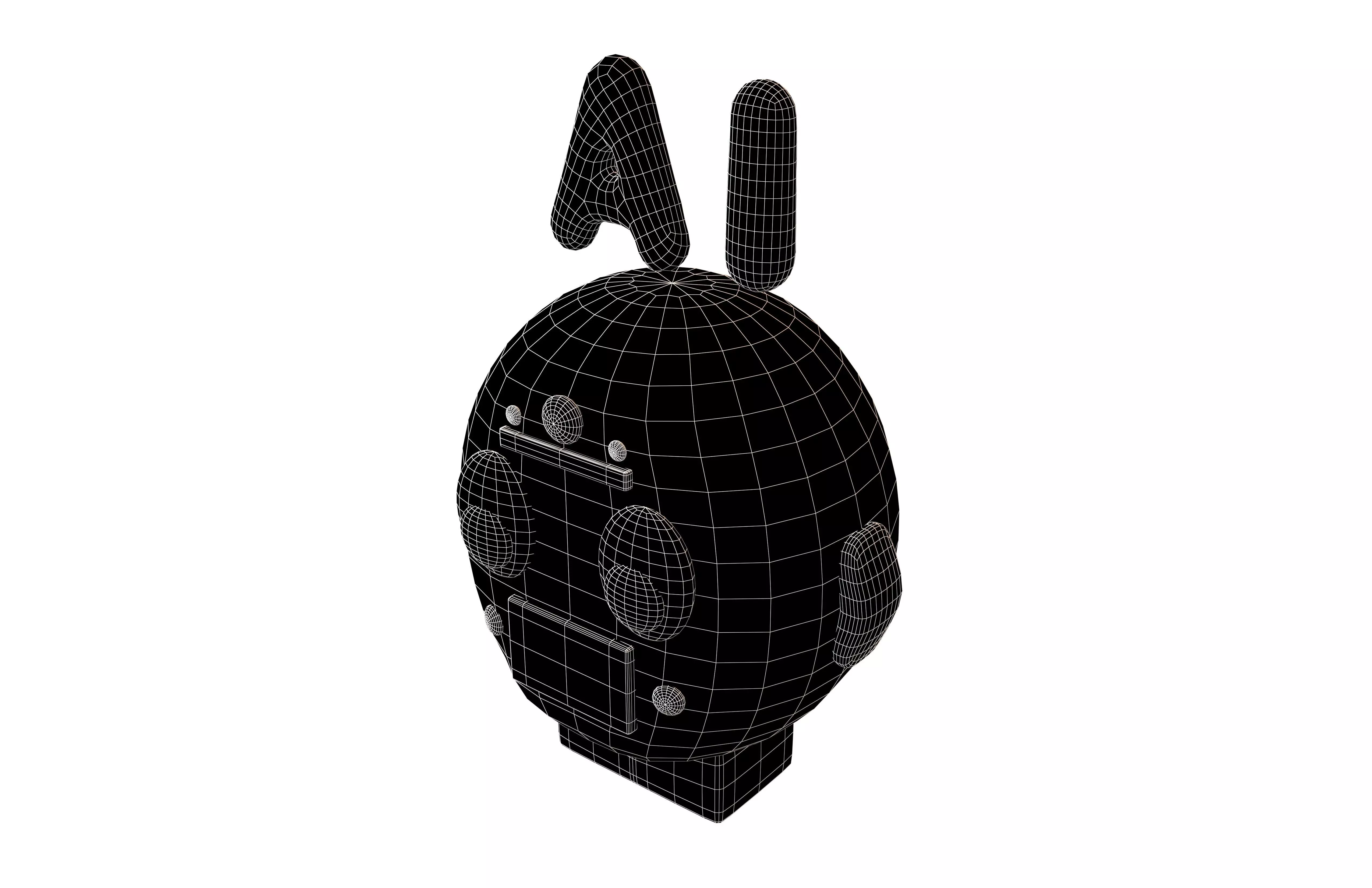 AI Robot Icon v1 002 Low-poly 3D model_6