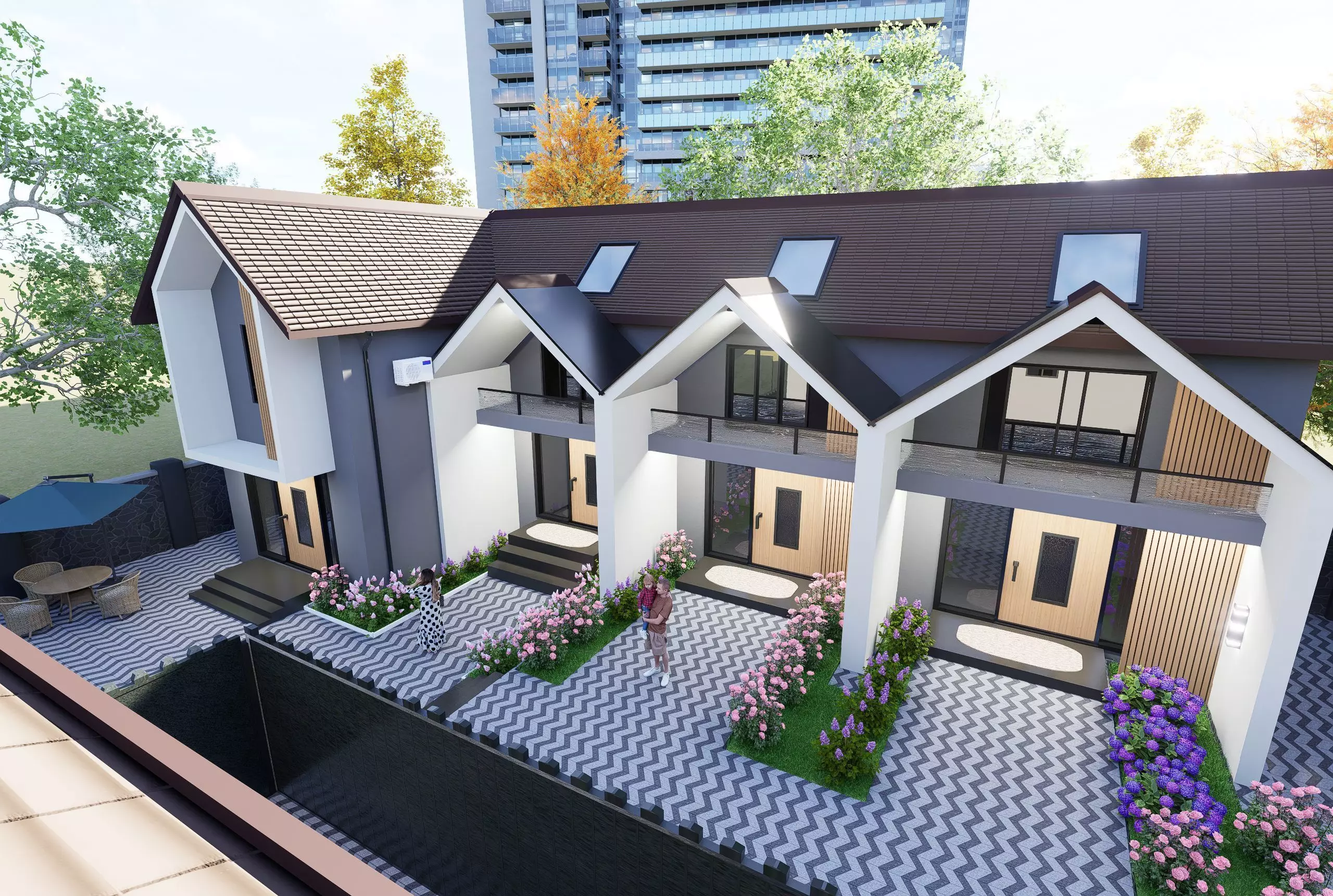 Modern Houses cottage 3D model_3