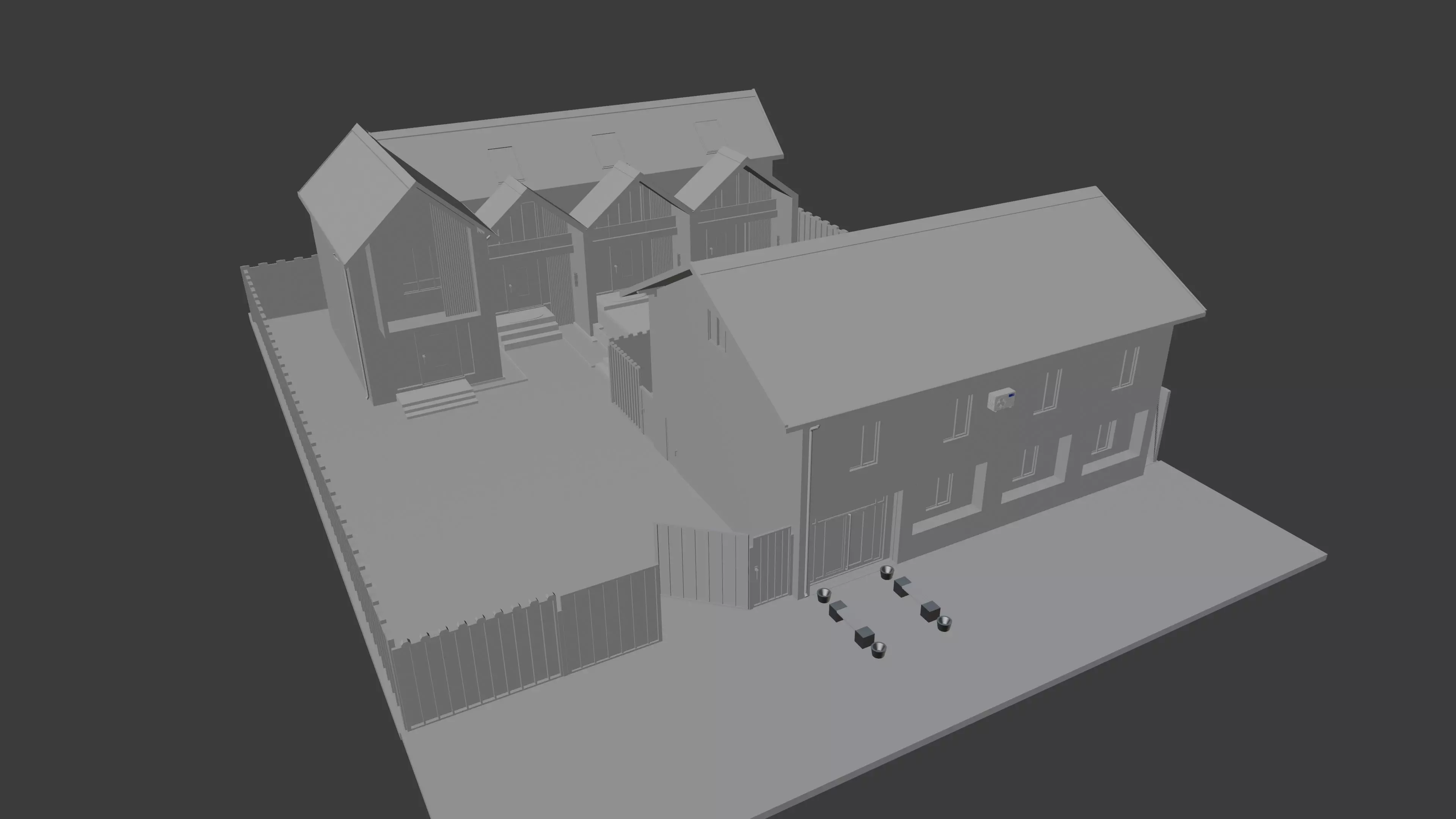 Modern Houses cottage 3D model_5