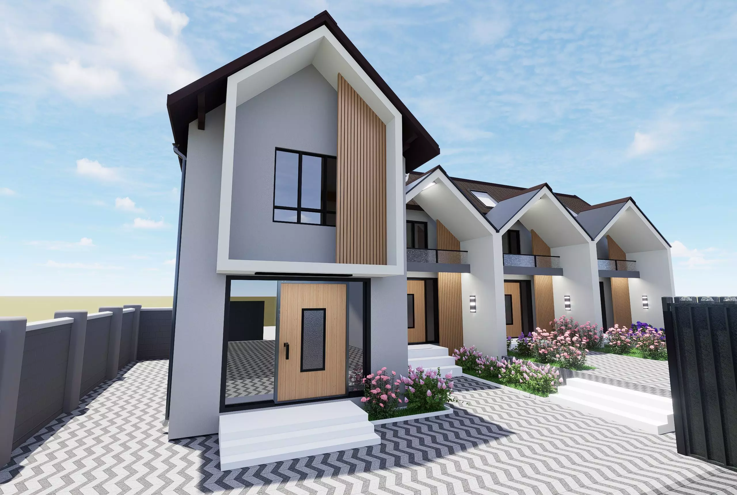 Modern Houses cottage 3D model_2