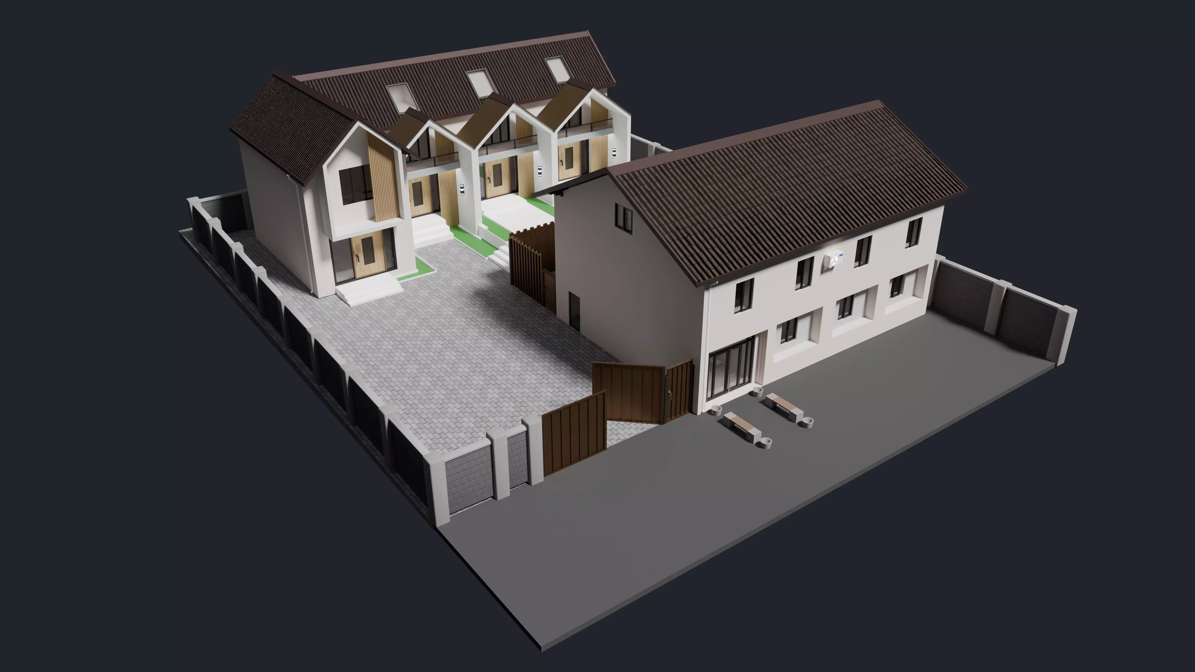 Modern Houses cottage 3D model_0