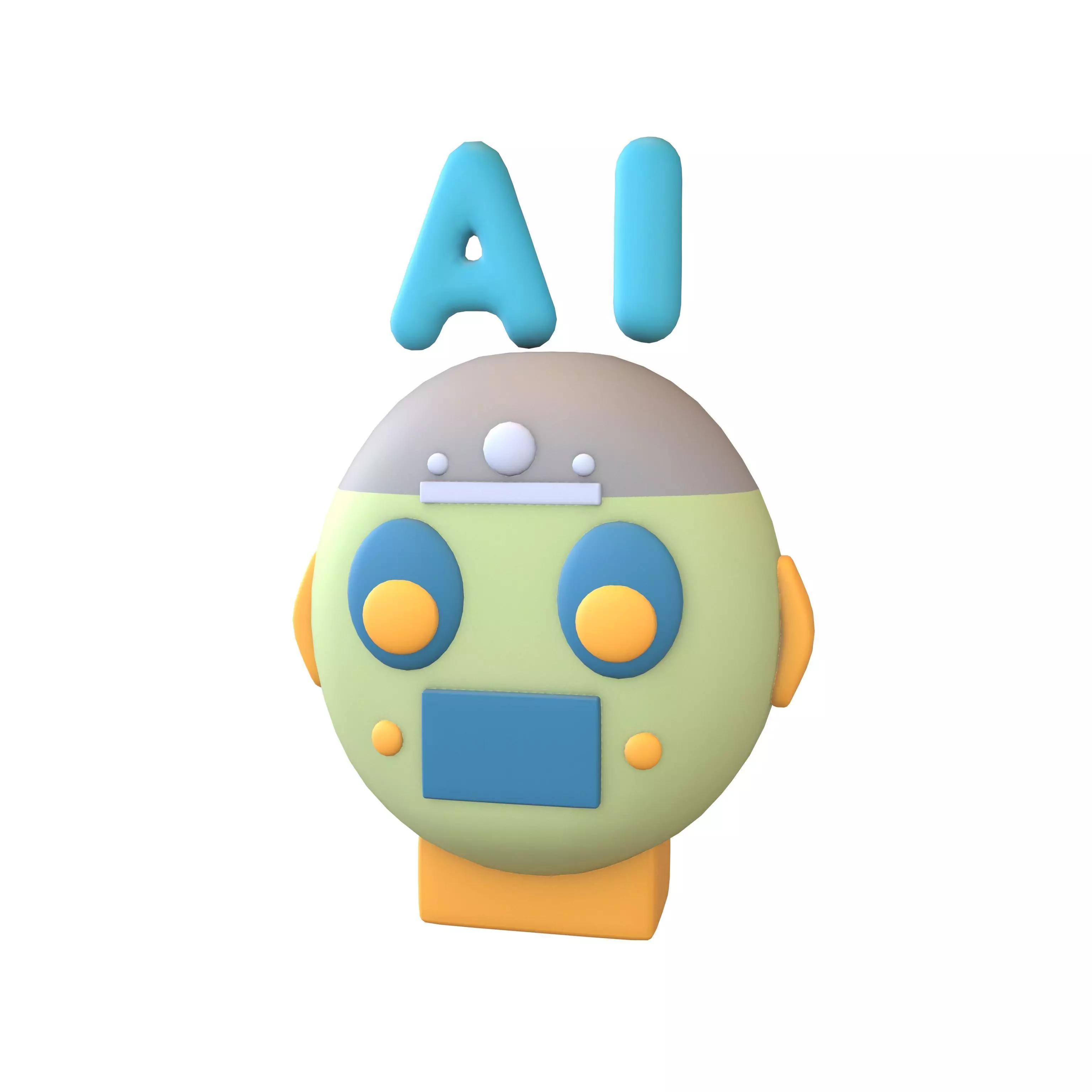 AI Robot Icon v1 003 Low-poly 3D model_0