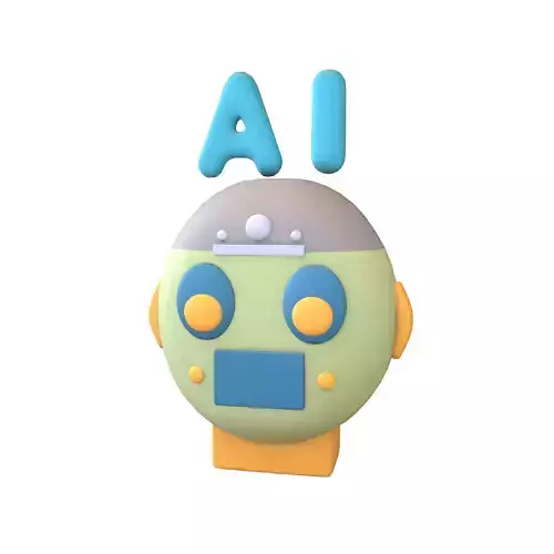 AI Robot Icon v1 003 Low-poly 3D model