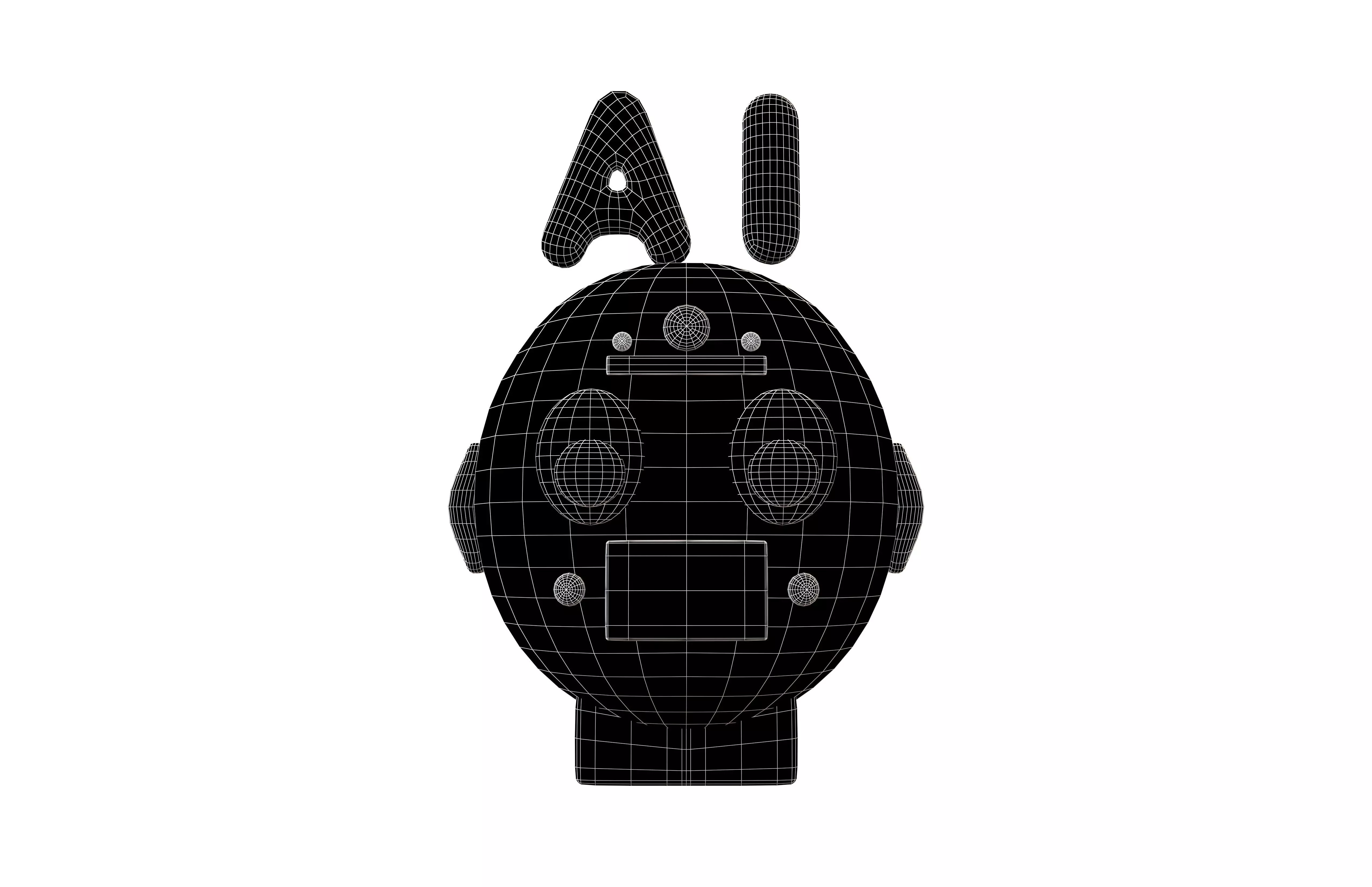 AI Robot Icon v1 003 Low-poly 3D model_5