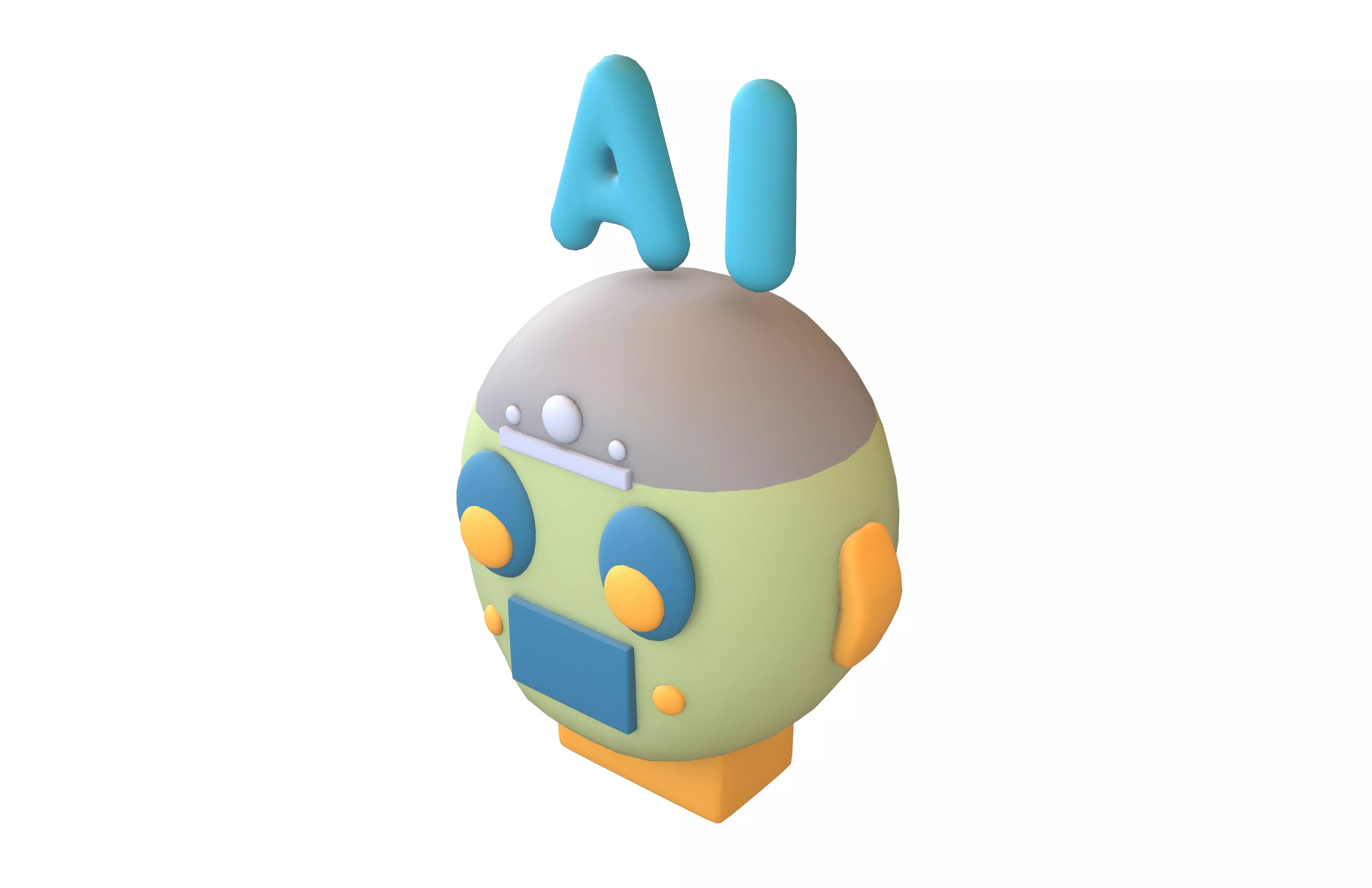 AI Robot Icon v1 003 Low-poly 3D model_2
