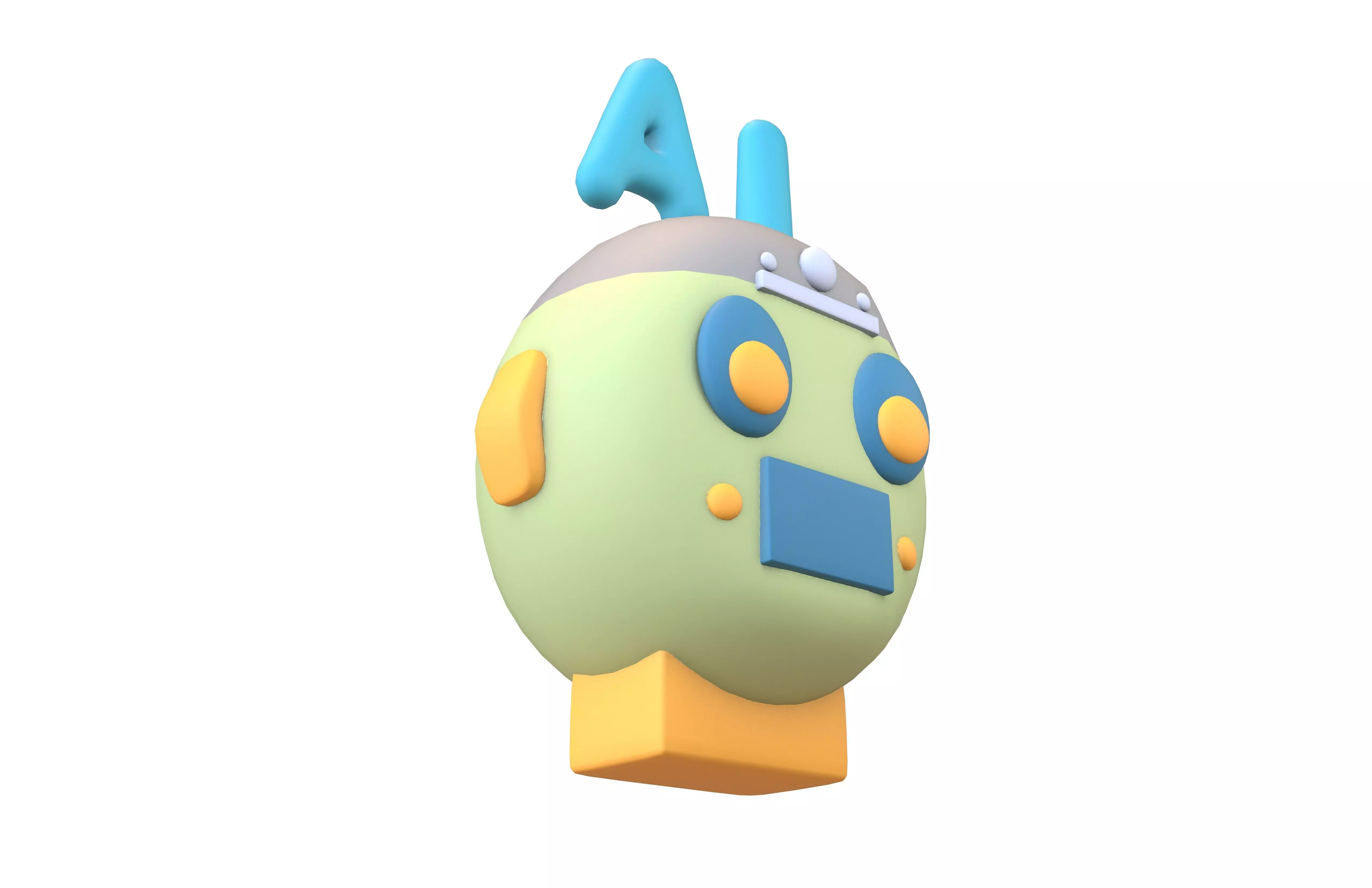 AI Robot Icon v1 003 Low-poly 3D model_3