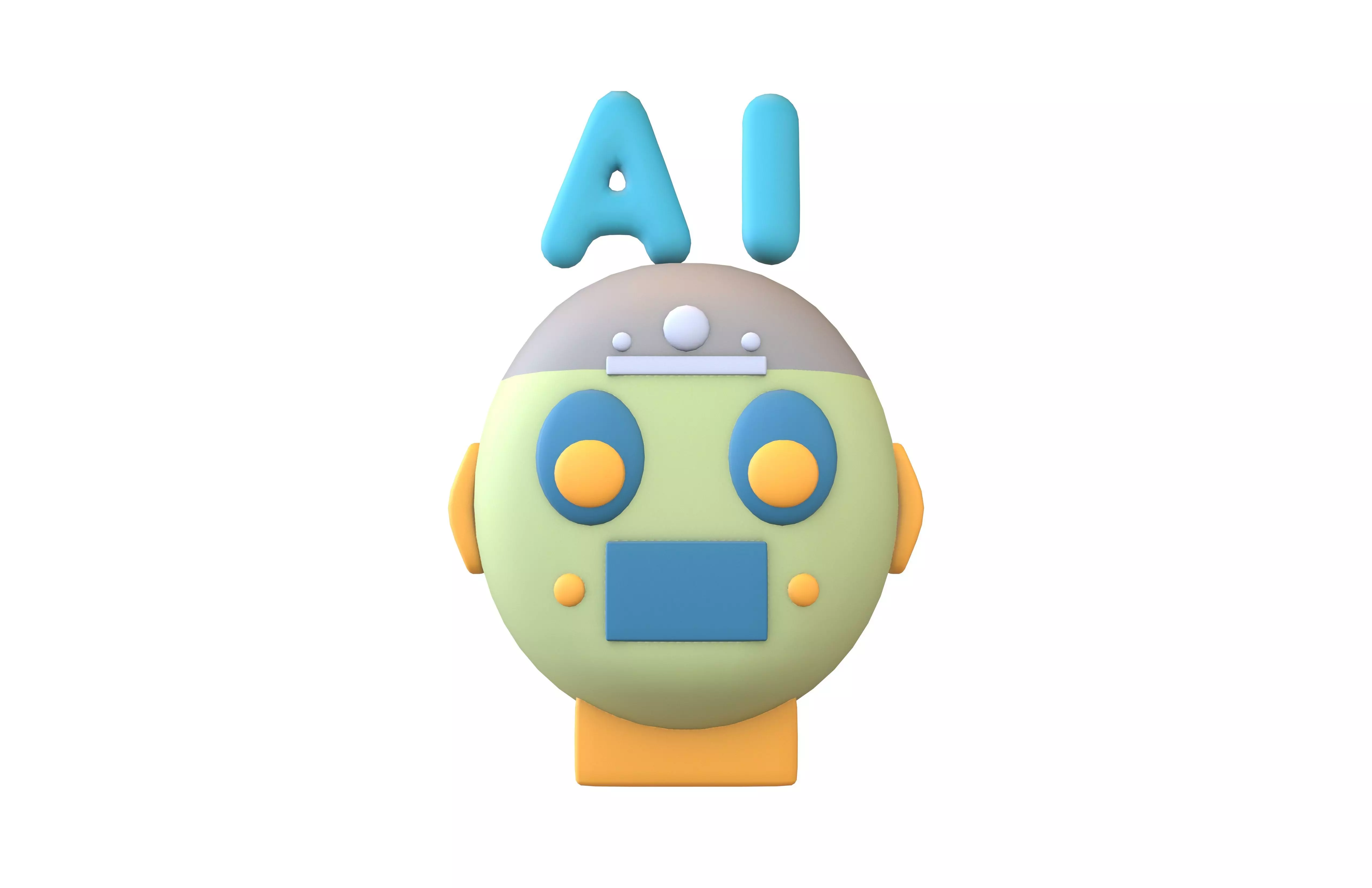 AI Robot Icon v1 003 Low-poly 3D model_1
